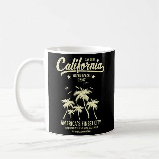 Mug San Diego Ca California Ocean Beach 92107 Vacances (Gauche)