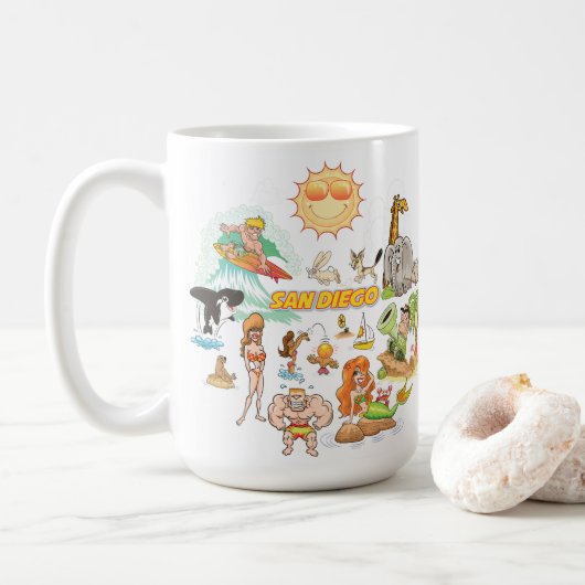 Mug San Diego California White (Avec donut)