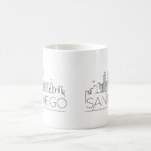 Mug San Diego| Ligne Skyline Stylisée Ville (Centre)