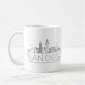 Mug San Diego| Ligne Skyline Stylisée Ville (Gauche)