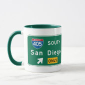 Mug San Diego, panneau routier de CA (Gauche)