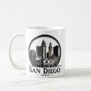 Mug San Diego Skyline Californie – Art de ville modern