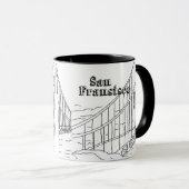Mug San Fran Golden Gate Bridge California Art Design (Devant droit)