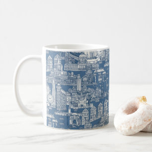 Mug San Francisco toile denim cobalt