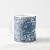 Mug San Francisco toile denim cobalt (Devant gauche)