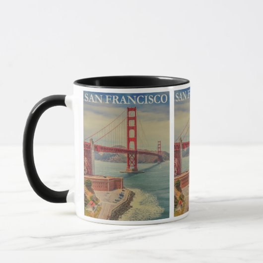 Mug San Francisco Vintage voyage USA Golden Gate (Gauche)