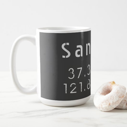 Mug San Jose Latitude Longitude  (Avec donut)