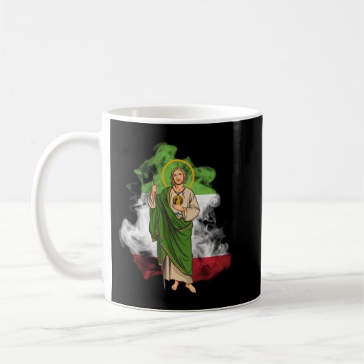 Mug San Judas Tadeo con Bandera de México Pullover (Gauche)