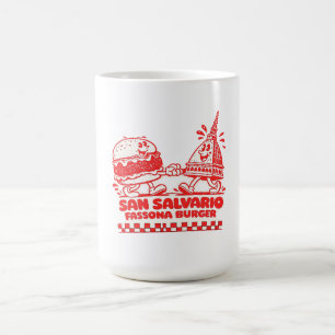 Mug San Salvario Fassona Burger - Dessin Animé Rétro d