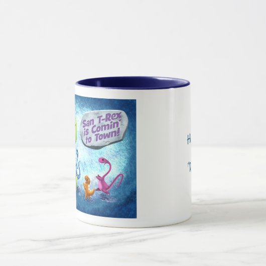 Mug SAN T-REX est COMIN' to TOWN par Jeff Willis Art (Centre)