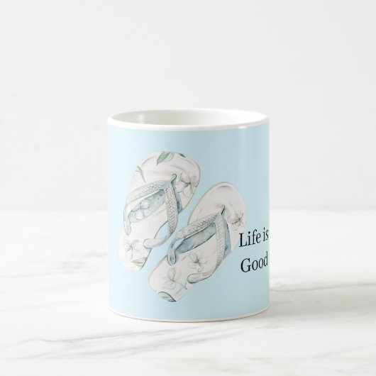Mug Sandales à fleurs blanches Aloha (Centre)