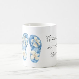 Mug Sandales à fleurs jaunes bleues pour la saison ens