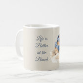 Mug Sandales Bleues de Sable de Plage (Devant gauche)