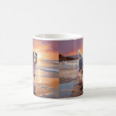 Mug Sandy Australian Shepherd Dog on Beach Sunset (Centre)