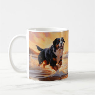 Mug Sandy Paws Bouviers Bernois sur la plage au couche