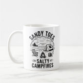 Mug Sandy Toes Salty Campfires Conception du camping (Gauche)