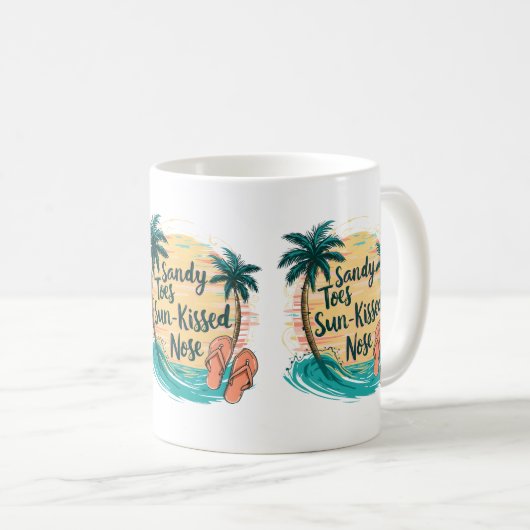 Mug Sandy Toes Soleil Baisé Nez Plage Esthétique (Devant droit)
