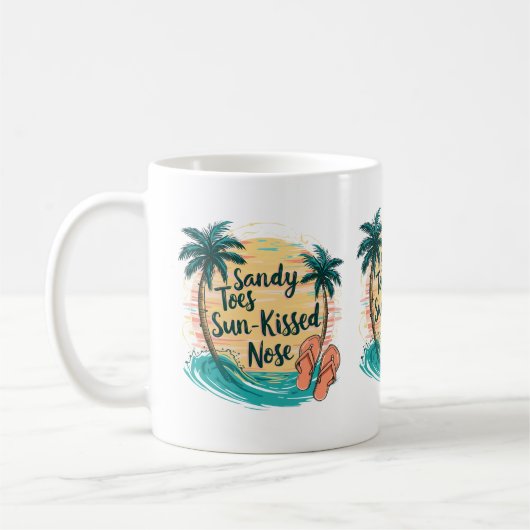 Mug Sandy Toes Soleil Baisé Nez Plage Esthétique (Gauche)
