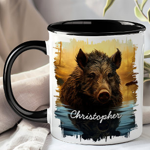 Mug Sanglier au lac forestier