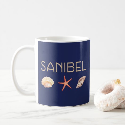 Mug Sanibel Island Florida Coquillages Bleus (Avec donut)