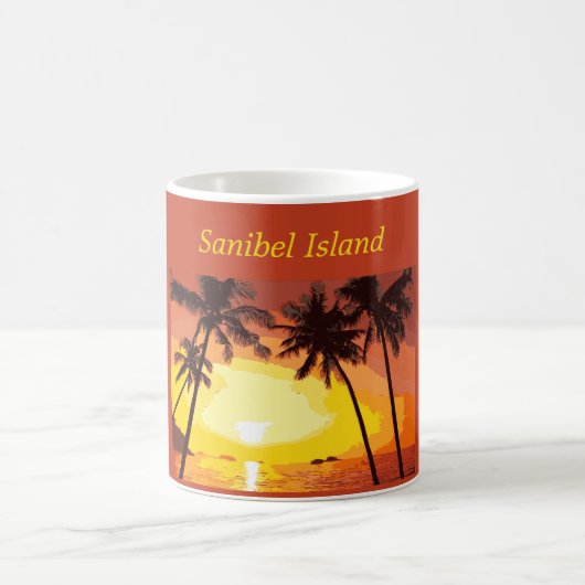 Mug Sanibel Island Floride Tropical Palm Tree Sunset (Centre)