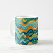 Mug "Sanlúcar" Vagues bleu vert orange (Devant gauche)