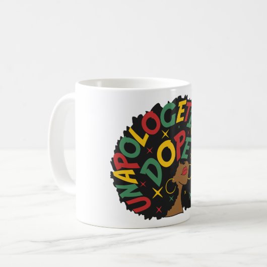 Mug Sans excuses Dope Black Girl Afro (Devant gauche)