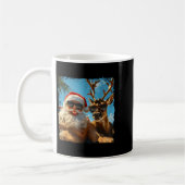 Mug Santa And Reindeer Selfie Funny Christmas Vacation (Gauche)
