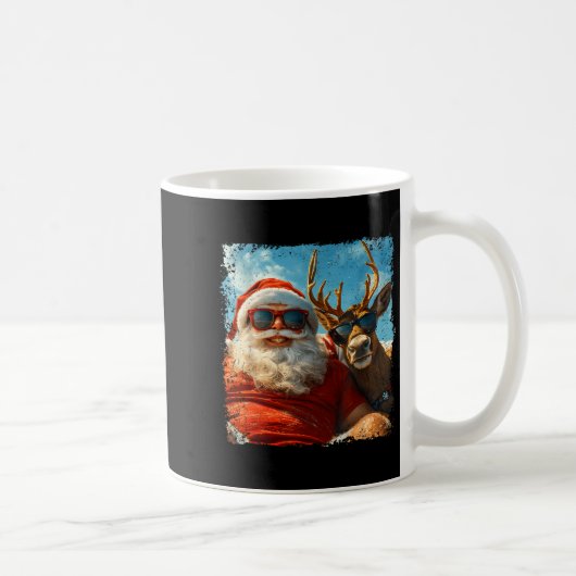 Mug Santa And Reindeer Selfie Funny Christmas Vacation (Droite)