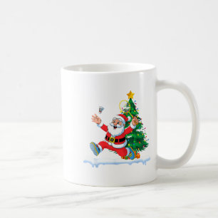 Mug Santa Badminton Sapin de Noël Lumières Hommes Femm
