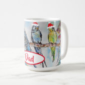 Mug Santa Budgie Christmas Budgies Budgerigar Bird Dad (Devant droit)