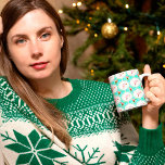 Mug Santa Christmas Pickleball Ogee Pattern<br><div class="desc">Enjoy drinking hot beverages like coffee,  tea,  hot chocolate,  and lattes with this fun sports-themed mug.   Santa is seen in this classic ogee pattern playing pickleball,  a popular racquet sport. The colors accentuate the retro style   on this unique and hip mug. A wonderful gift made just for you. </div>