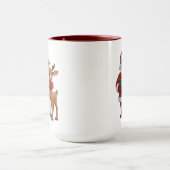 Mug Santa Claus and Rudolph Cartoon (Centre)