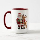 Mug Santa Claus and Rudolph Cartoon (Gauche)