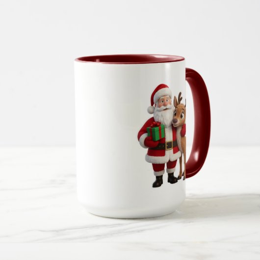 Mug Santa Claus and Rudolph Cartoon (Devant droit)