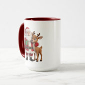 Mug Santa Claus and Rudolph Cartoon (Devant gauche)