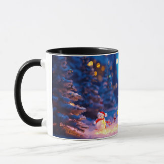 Mug Santa Claus, arbre de Noël 3D boisée design
