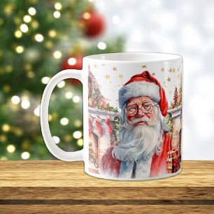 Mug Santa Claus classique avec cheminée Noël