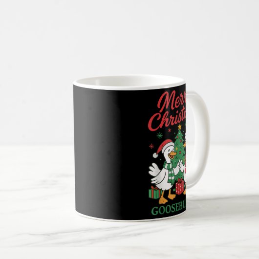 Mug Santa Claus Goose Tree Merry Christmas Goosebumps (Devant droit)
