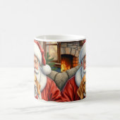 Mug Santa Claus Holding Beagle Christmas Art (Centre)