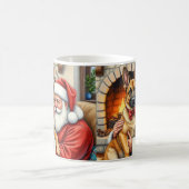Mug Santa Claus Holding Belgian Malinois Christmas Art (Centre)