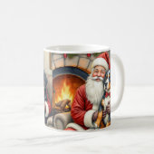 Mug Santa Claus Holding Bernese Mountain Dog Christmas (Devant droit)