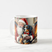 Mug Santa Claus Holding Bernese Mountain Dog Christmas (Devant gauche)
