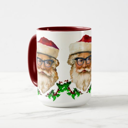 Mug Santa Claus & Holly Noël Conception (Devant gauche)