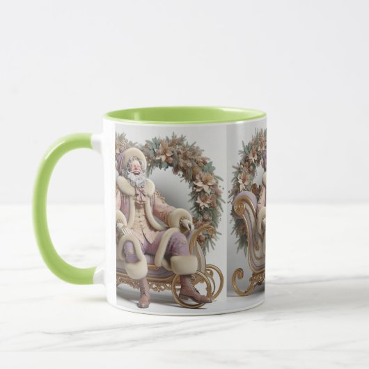 Mug Santa Claus in Sleigh, Christmas, Author Natasha U (Gauche)