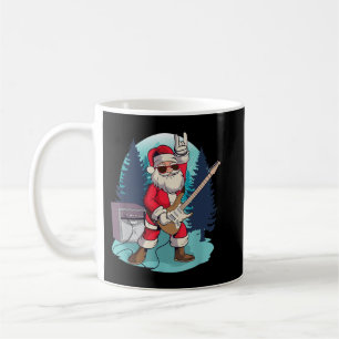 Mug Santa Claus jouant Guitare Funny Rock Christmas Mu