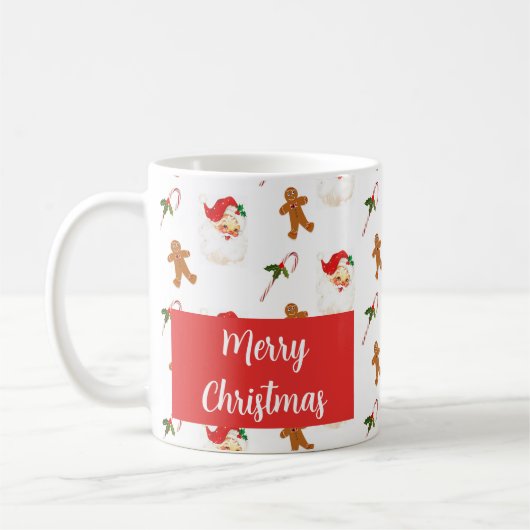 Mug Santa Claus Pattern Merry Christmas (Gauche)