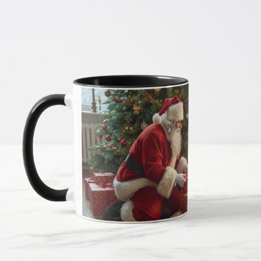 Mug Santa Claus placing presents under the tree (Gauche)
