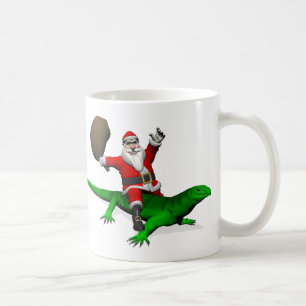 Mug Santa Claus Riding Green Lizard