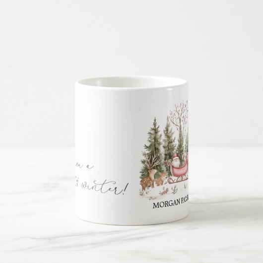 Mug Santa Claus, Sleigh, Présents Noël de forêt (Centre)